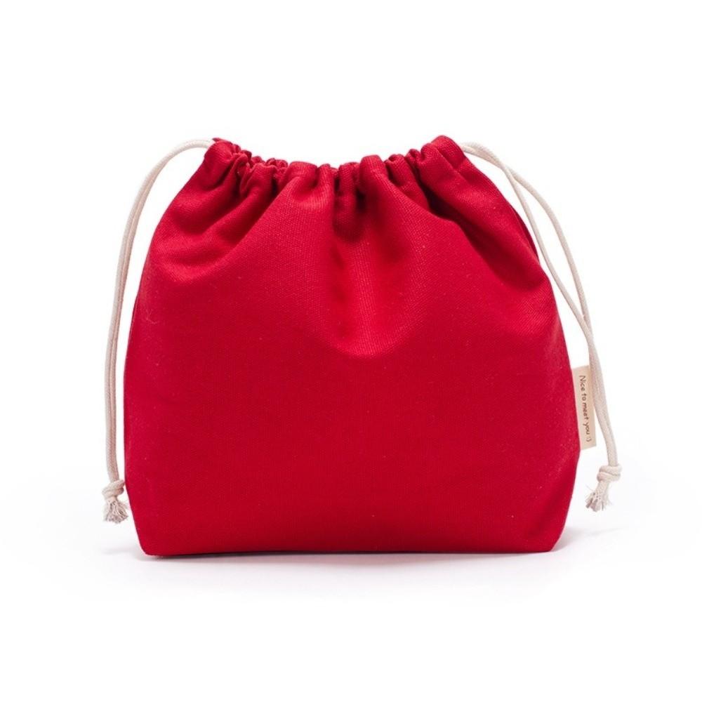 Multi-Use 27*20cm Drawstring Storage Bag Reusable Solid Color Canvas Bag Jewelry Bag for Candy Gift Package
