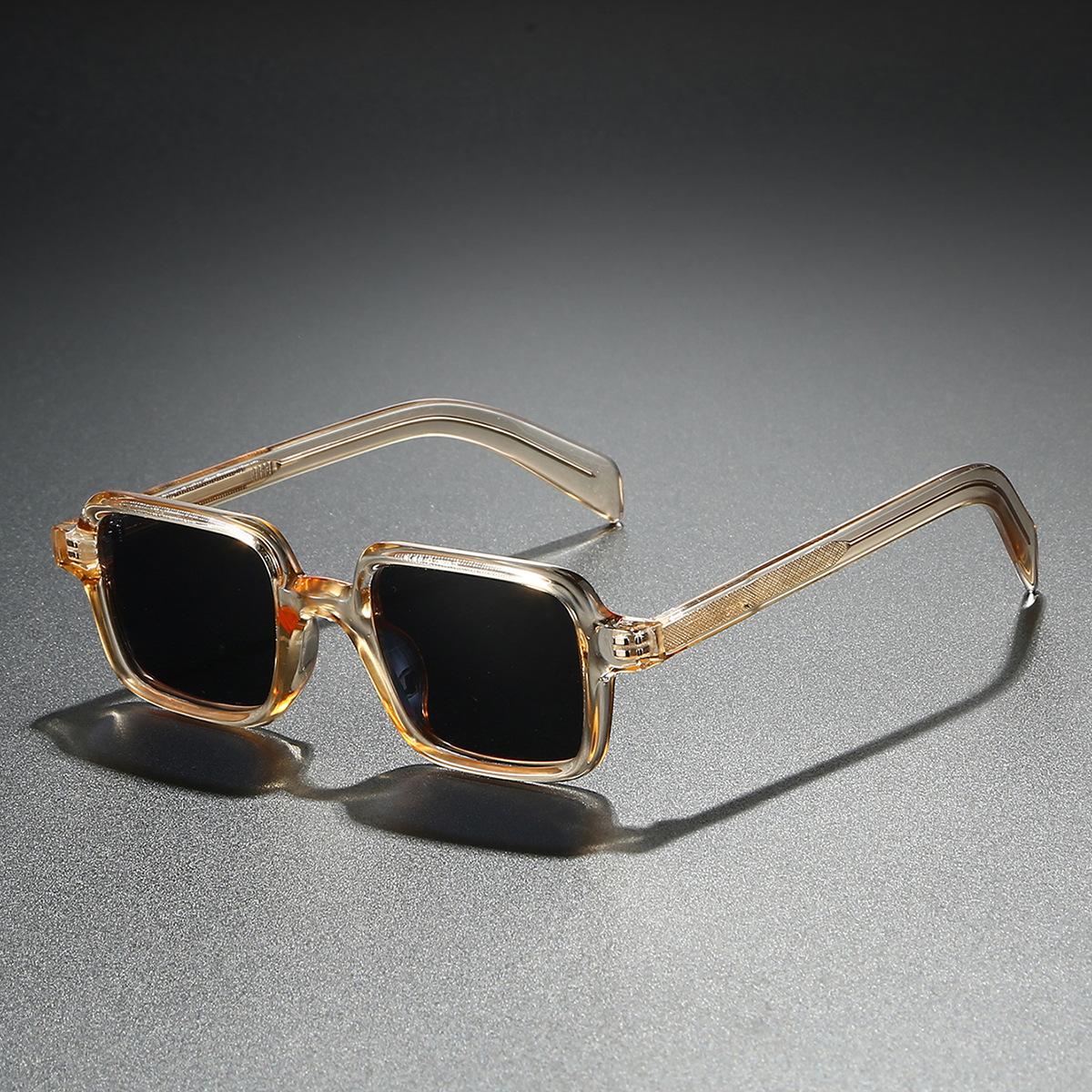 

2025 Square Sunglasses Men Women Retro Polarized Sun Glasses Cp Metal Core Vintage Color Patchwork
