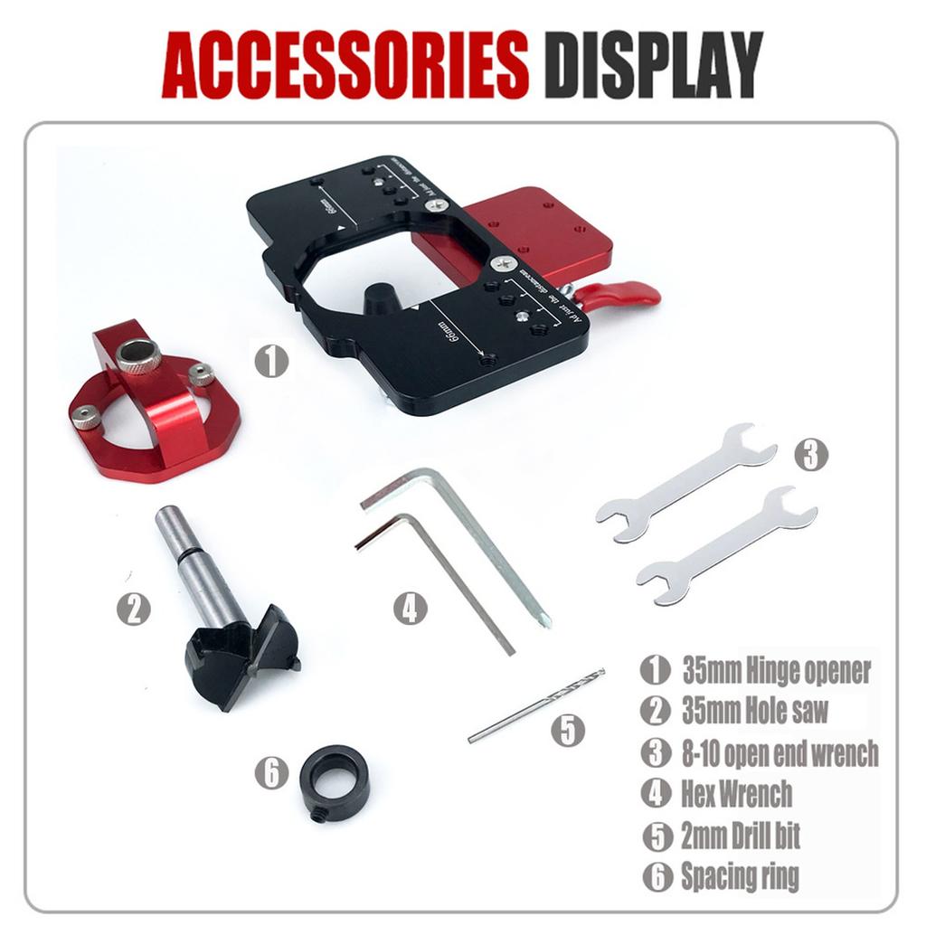 Woodworking 35mm hinge hole opener, cabinet door panel hinge hole punching positioner