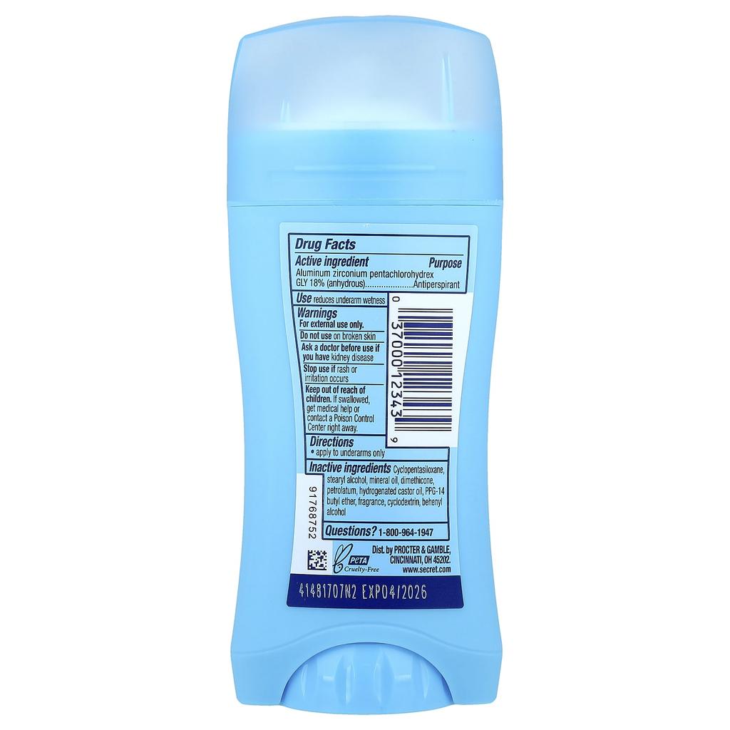 Ph Balanced, Clear Solid Antiperspirant/Deodorant, Powder Fresh, Twin Pack, 73G(2.6Oz) Each
