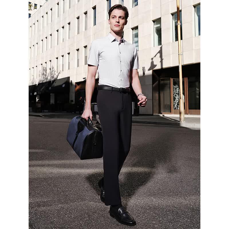 YOUNGOR Men's Comfortable Dry Slim Fit Short Sleeve Shirt