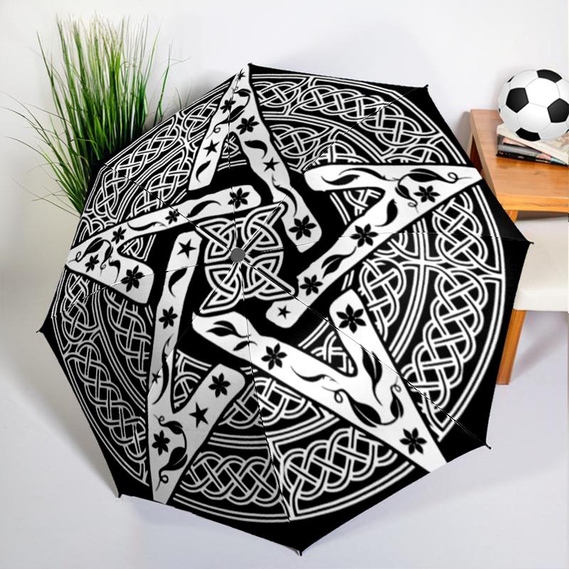 Witchcraft Pentagram Umbrella Automatic Open/close, Sturdy Iron Frame & 8-Rib Struct, Umbrella for Women & Men, Christmas Gifts