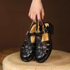 Fashion 2025 Women Sandals Retro Genuine Leather Luxury Roman Sandals Casual Buckle Strap Summer Shoes GLADIATOR Thick Heel Women Shoes