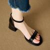Jade Rabbit with Sandals for Women's Summer Wear, Stepping On Shit, Medium Heel Thick Heel Soft Sole French High Heels with Skirt