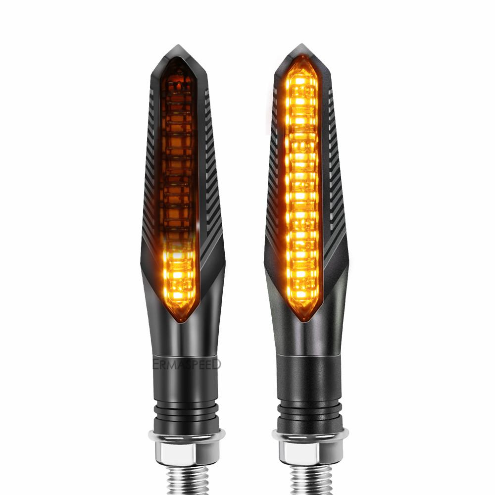 

Универсальный светодиодный последовательный указатель поворота для мотоцикла, водостойкий 12 В, плавная мигалка, янтарный мигающий индикатор, лампа светло-желтый