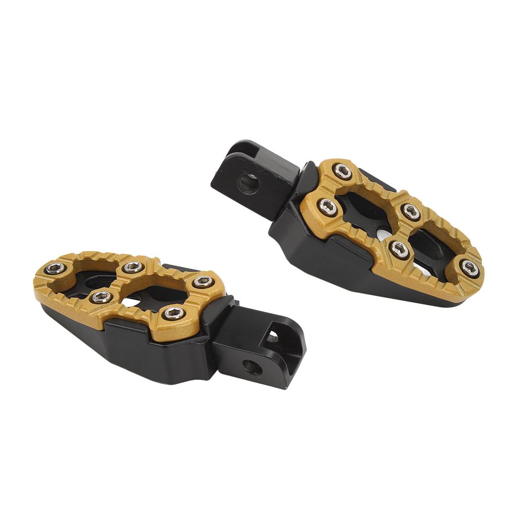 1 Pair Motorcycle Footpeg Left Right Anti Slip Universal Aluminum Alloy Motorcycle Footpeg Golden