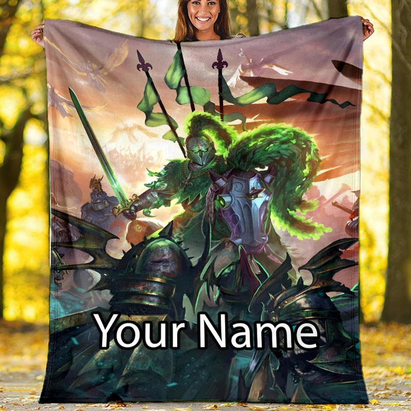 Custom Name Total War Warhammer Theme Printed Blanket - Perfect for Couch, Bed, Travel & Outdoor Use | Machine Washable, Cozy & Durable.