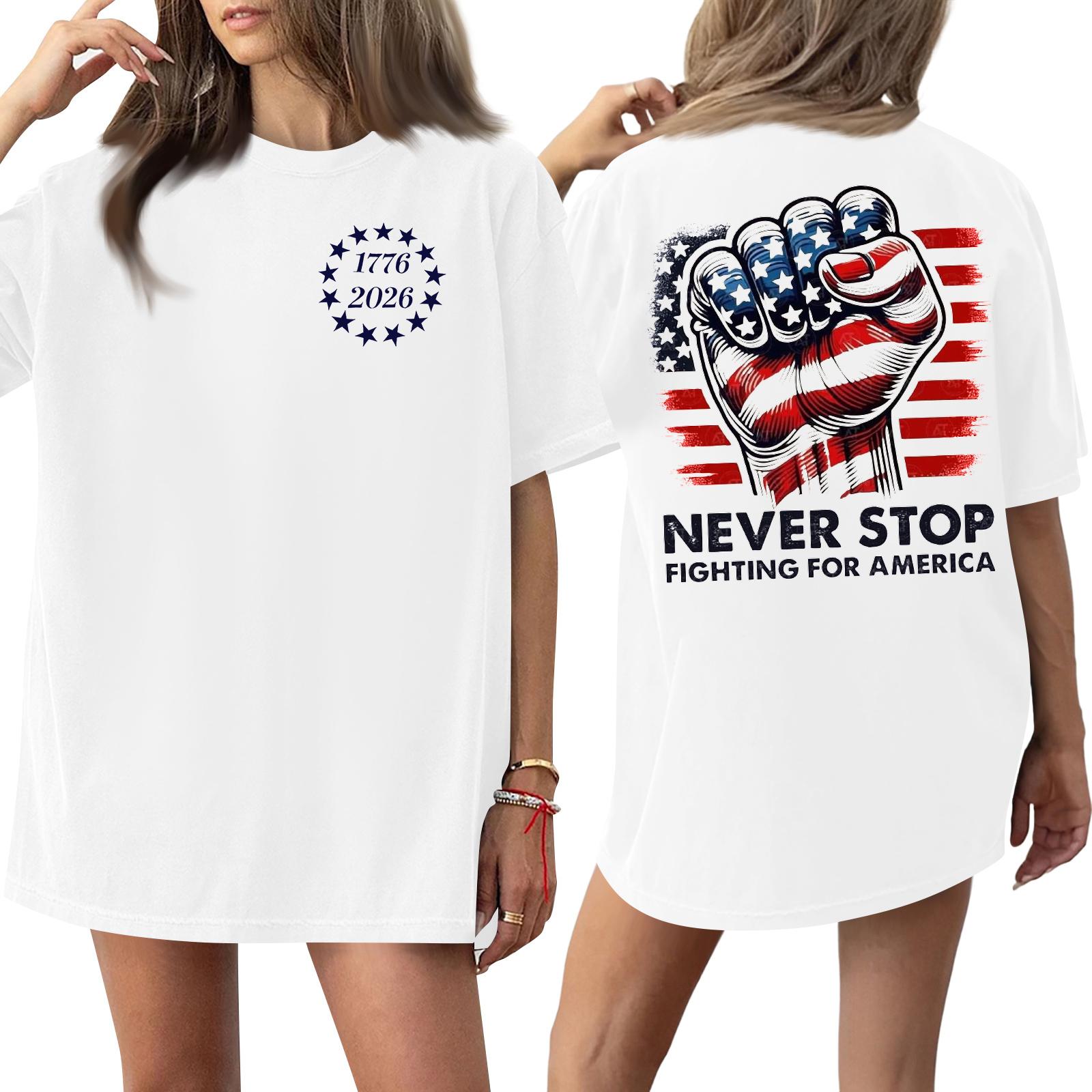 

Women s Casual Fashion Round Neck 0th Anniversary Print Short-Sleeve T-Shirt Top XL білий