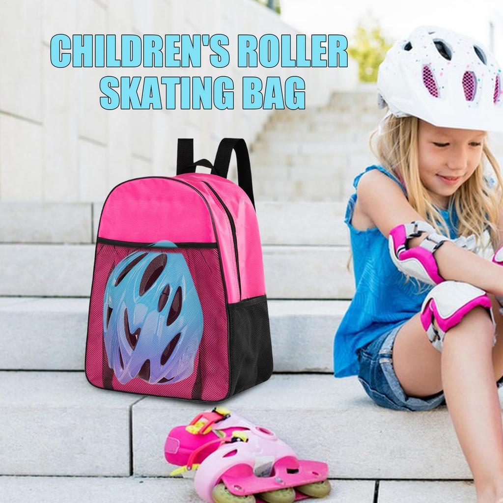 Portable Roller Skates Bag Ice Hockey Backpack Multi-functional Children Roller Skate Safety Harness Bag Hockey Accessories