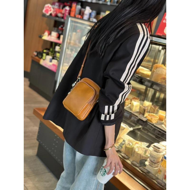 Vertical Leather Mobile Phone Bag, Women's Soft Leather Crossbody Bag, Versatile Single-shoulder Women's Bag, Mini Ladies' Small Bag