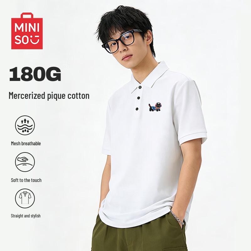 MINISO Men s Quick-Dry Cooling Antibacterial Polo Shirt with Earphone Cat Emblem 2XL
