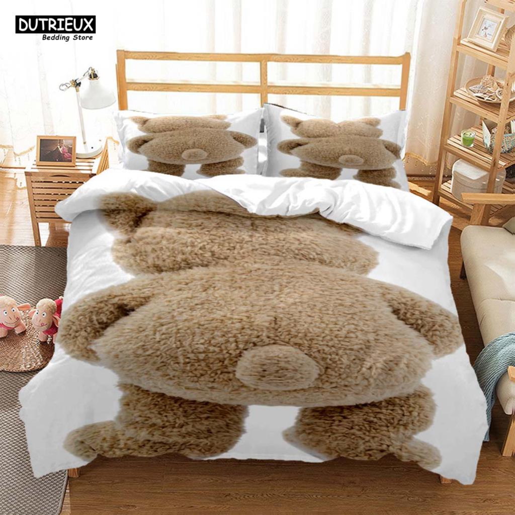 Cute Little Bear Printed Polyester Soft And Comfortable  Comforter Bedding Sets For Children  Complete Size Customizable