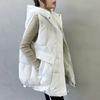 Autumn Winter Women's Vest Jacket Down Cotton Vest All-match Hooded  Sleeveless Loose Female Waistcoat Outwear Tops