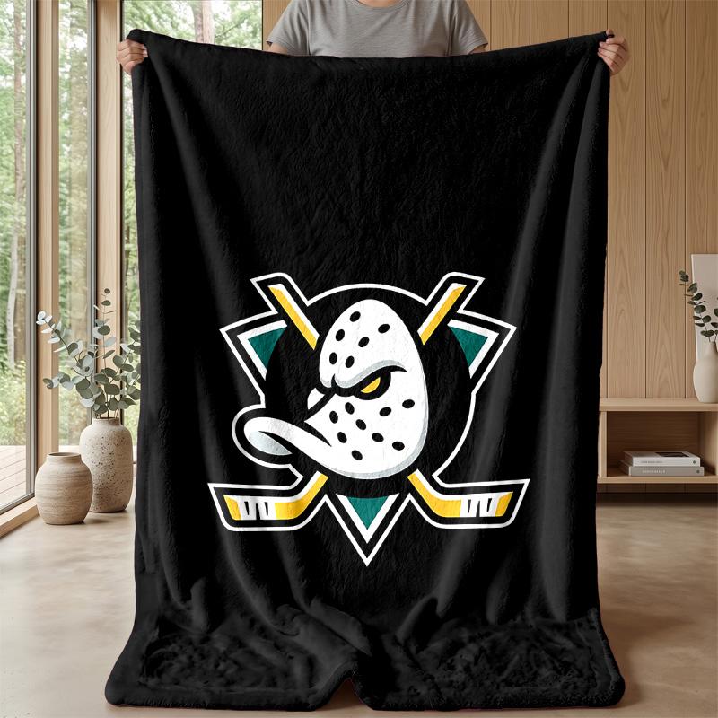 Anaheim DucksPrinted Flannel Blanket Cozy Skin-Friendly Warm Throw for Couch Bed Indoor Daily Use