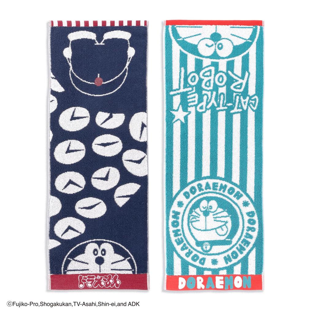 Towel Museum Compact Made in 25 x 70 Doraemon Time Towel, Japan, 100% Cotton, Approx. cm, Travel, Navy, 21-2422120