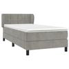 VidaXL Lit à sommier tapissier et matelas Gris clair 90x200 cm Velours - Modèle 3127469