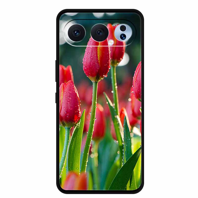 Case For Honor 500 Pro 5G 2025 Fashion Black Edge Soft TPU Silicone Covers For Honor 500 Pro Cases Painted Flowers Shells Fundas