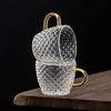 Hey LiLac 100ml Fish Scale Pattern Lead-free Borosilicate Heat-Resistant Glass Handle Cup