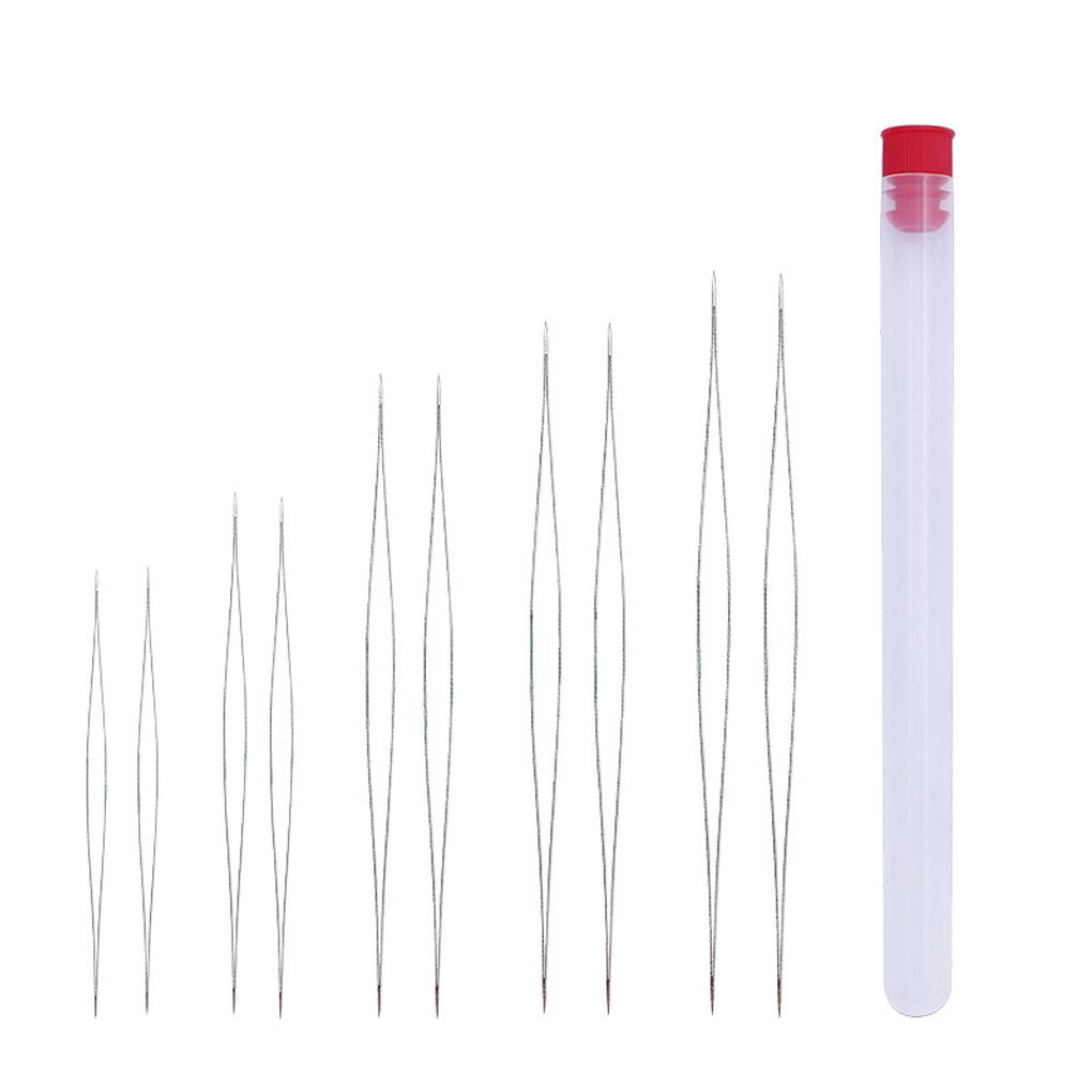 10 Pieces Beading Needles Metal DIY Craft Foldable Tools Jewellery Thread Sewing Accessory for Household Professional