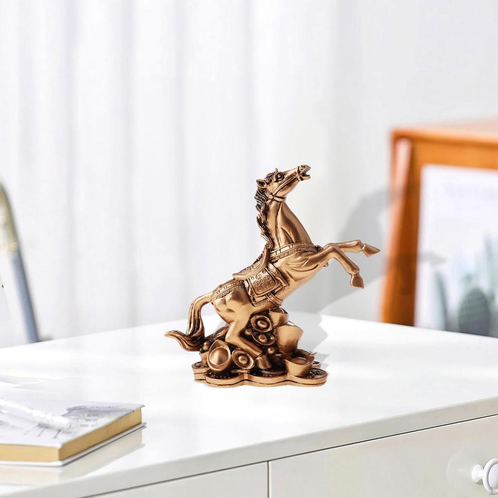 Horse Statue Animal Sculpture Collectible Tabletop Ornament Feng Shui Decor for Shelf Entrance