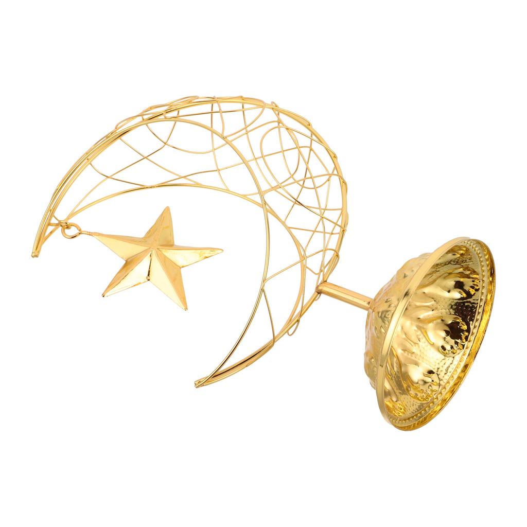Hollow Metal Star and Crescent Ornament Iron Middle Eastern Decor for Home Living Room Entryway Cabinet Eid Mubarak Festive