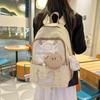 Women's Color Block Backpack Large Capacity School Bag College Cartoon Backpack