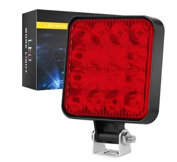 12V-24V Waterproof Led Work Light Bar Square Spotlight 48W Work Light Headlight For Truck Off Road Night Driving Light For SUV