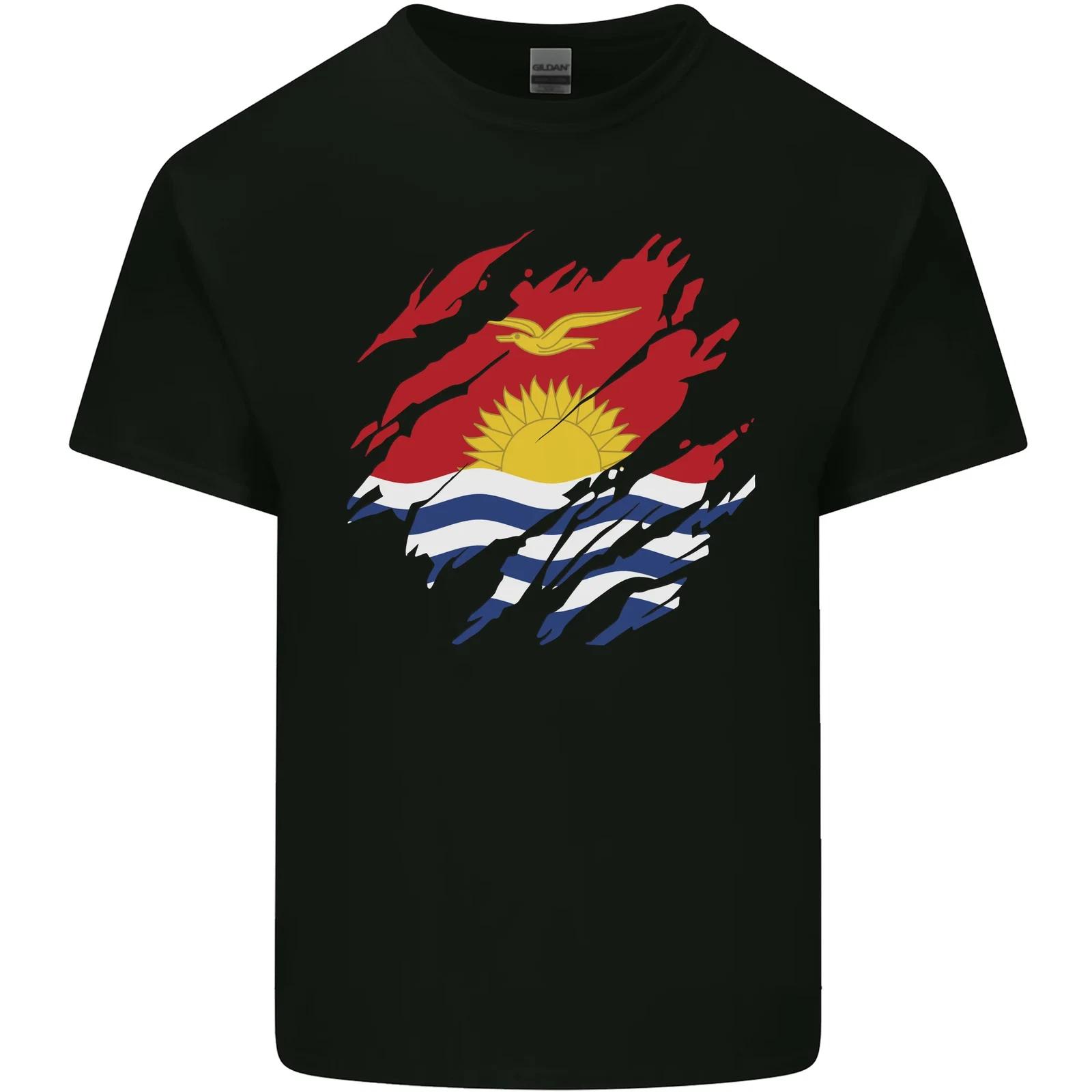 Torn Kiribati Flag Day Football Kids T-Shirt Childrens M