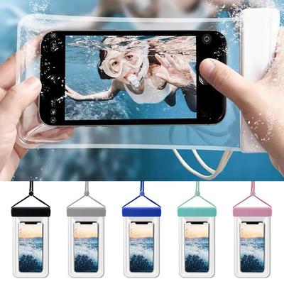 Transparent Waterproof Phone Case Under 7.2 Inches with Lanyard Phone Pouch Touch Screen Phone Sealed Bag Swimming Diving
