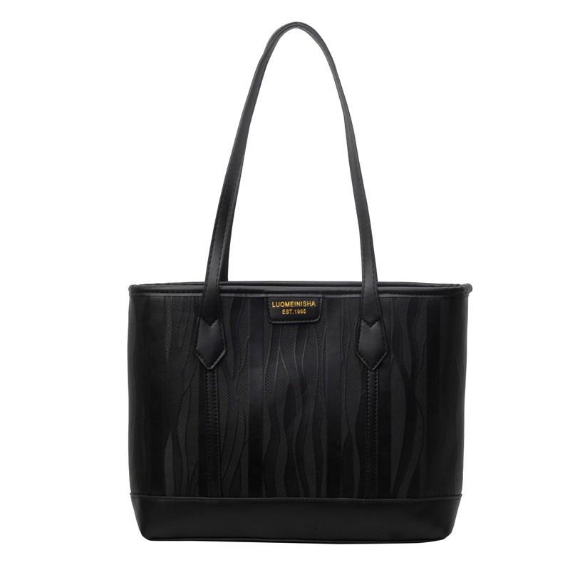 Large-capacity Bag Women s 2025 New Niche Fashionable One-shoulder Class Commuting PU Tote чёрный 2890₽