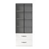 LED Display Cabinet 60×40×160 cm with Drawers, Aluminum Frame, Tempered Glass Doors and Soft-Closing Hinges, Multicolor LED