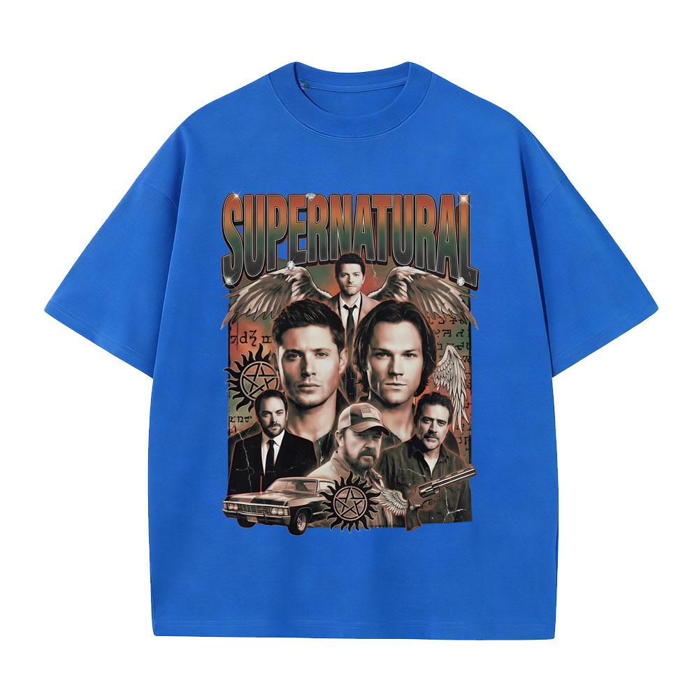 Supernatural Winchester Family Business Carry on My Wayward Son Graphic T Shirt Unisex Women Fashion Gothic Rock Oversized Tshirt