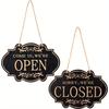 Rustic Business Sign Wooden Open And Closed Sign Double Sided Vintage Open Sign with Rope for Coffee Shop Restaurant Bar Door Window