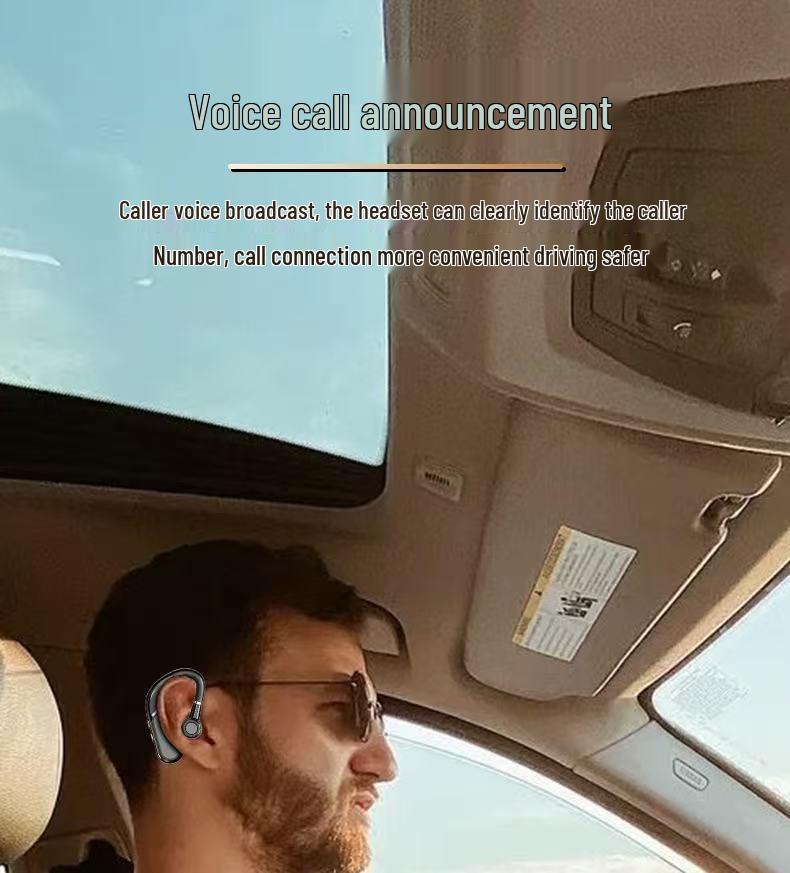 P9 Wireless Bluetooth Ear-Hook Headset: Noise Reduction, Large Battery, Digital Display, Sweatproof.