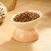 Bowl for cats and dogs of small breeds BARQ Sfera, ceramic, inclined, on a stand (White)
