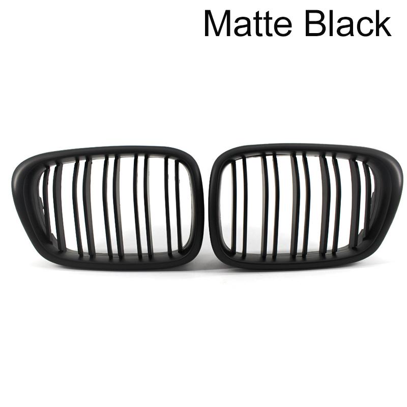 

For BMW E39 5 Series 525 528 Glossy Black Grille Car Front Hood Racing Grille 1999-2003 Auto Accessories Dual Line Intake Grille