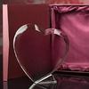 Large Crystal Heart 15x15 Cm Statuette Award Gift for Engraving or Printing with Decorative Case