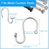 Decorative Shower Curtain Hooks Rust Proof for Bathroom, 12pcs Premium Rust Resistant Hooks Glide Shower Ring Hang Holder T Shape Hooks for Living