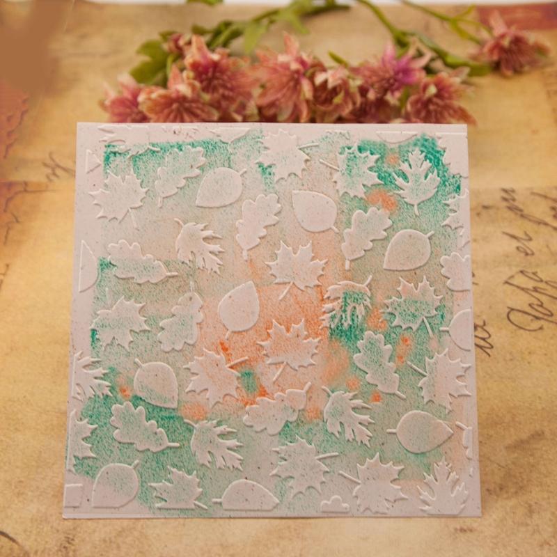 Leaves Textured Plastic Embossing Folder Paper Embossing Templates Stencils for Card Making Scrapbooking Photo Album