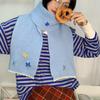 Japanese Style 3D Butterfly Embroidered Scarf - Autumn Winter Women's Knit Warm Neckwear
