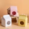 Summer Ceramic Hamster Hideout, Milk Carton Shaped Small Animals House, Gerbil Mice Guinea Pig Dwarf Hamster Habitat Cave