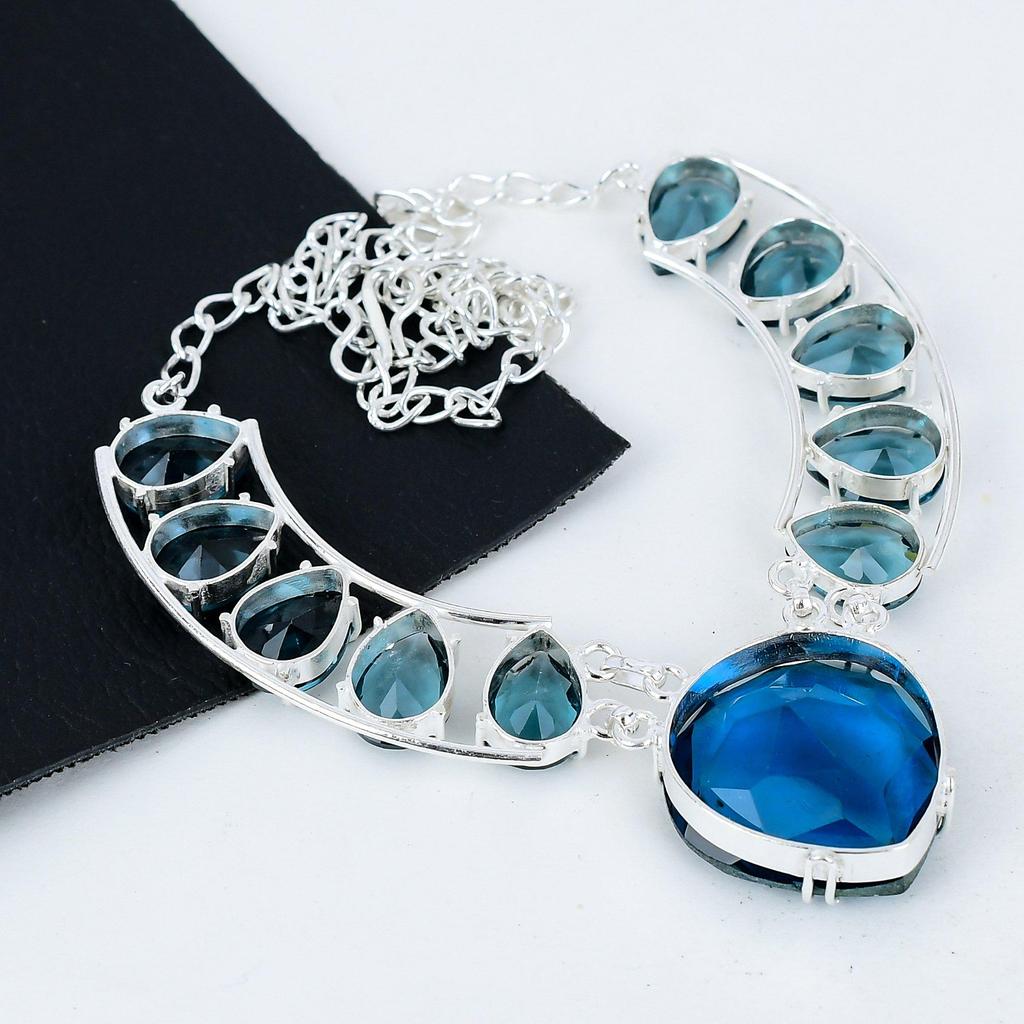 Amazing Indocolite Gemstone Handmade 925 Sterling Silver Electroform Necklace,indocolite Silver For Wife Unisex Pendant Wadding Gifts