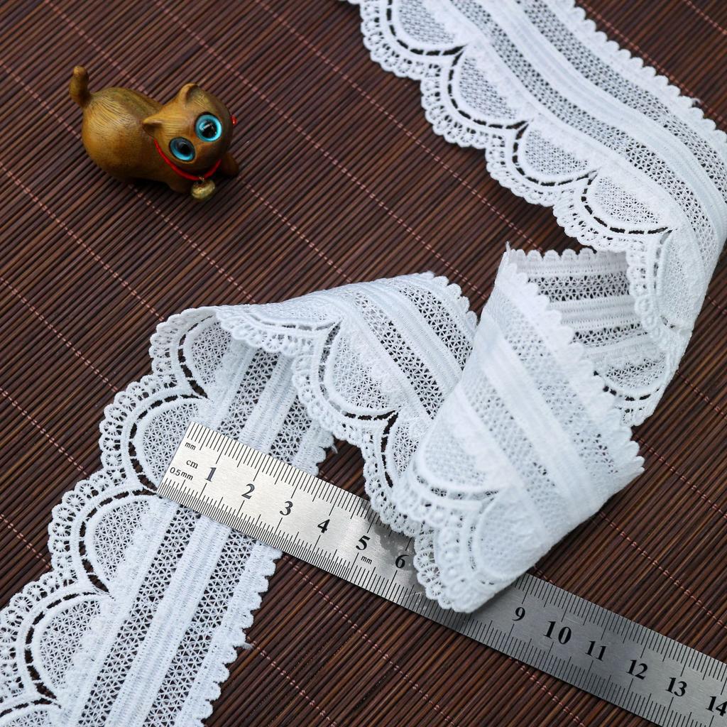 5.5Cm Barcode Lace Accessories Milk Silk Water-Soluble Embroidery Curved New Lace 5.5Cm Wavy Lace