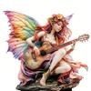 Yousheng Guitarist Fairy Garden Stake, 2D Acrylic Fairy Tale Yard Art Stake, Waterproof Flower Fairy Playing The Guitar Outdoor Decoration for Lawn
