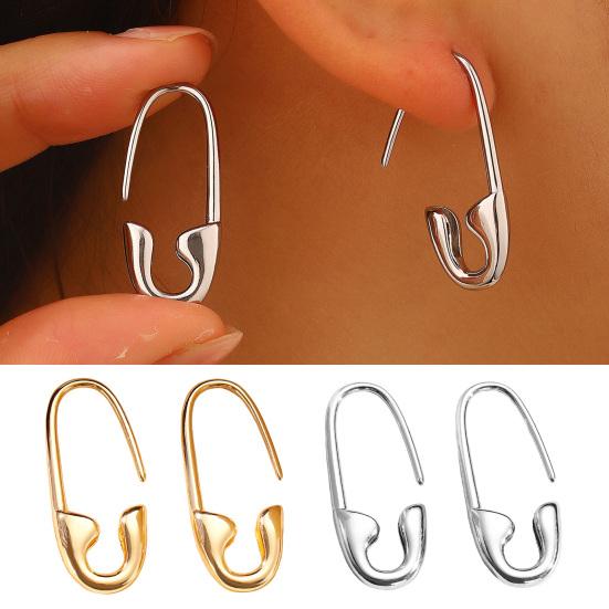 Safety Pin Earrings for Women Minimalist Hoop Pin Earrings Modern Ear Hoop Studs for Daily Jewelry Street Dating Party