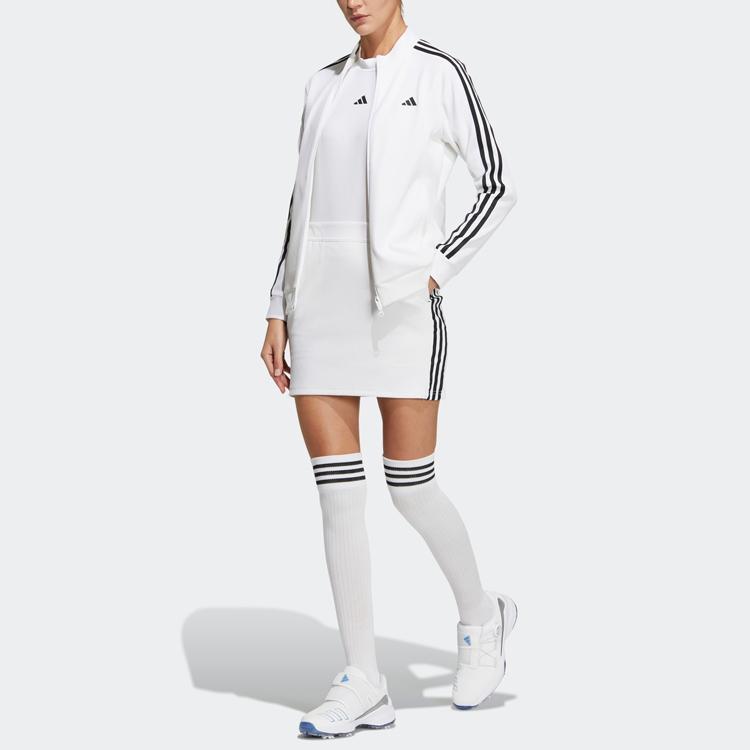 Adidas 3-Stripes Skirt Color Block Golf Slim Fit Sports Casual Skirt Women Skirts White HS7003