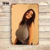 Vintage Woman Portrait Metal Poster, Black Retro Wall Art Home Decor