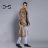 Men Long Faux Fur Overcoat Lapel Long Sleeve Windproof Open Front Coat Thickened Warm Imitation Fur Outwear