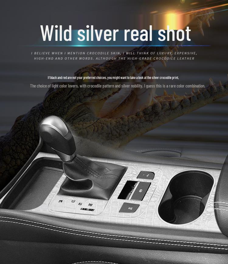 Krokodilmusterfolie für BYD Song MAX Innenraumkonsole & Paneeldekoration, Wildschwarzer Aufkleber