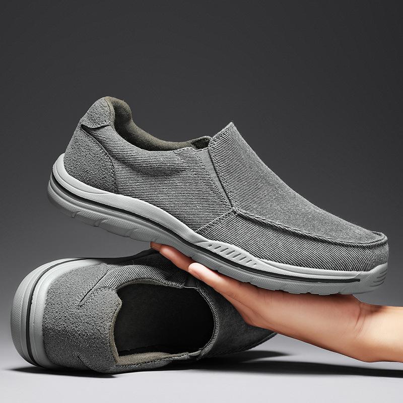Summer Foreign Trade Large Size 47 Loafers Canvas Casual Shoes 2025 Men's Shoes One Pedal Dad Lazy Shoes